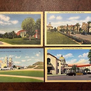 4 Vintage Tucson Linen Postcards